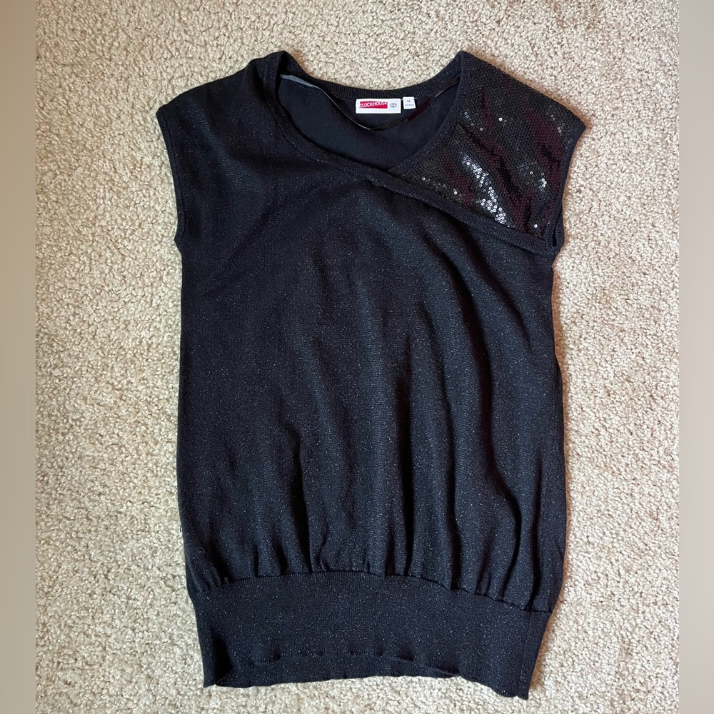 C&A clockhouse - sleeveless sequin top - black